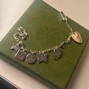 Gucci Silver 925 Neckless & bracelet butterfly, heart collection